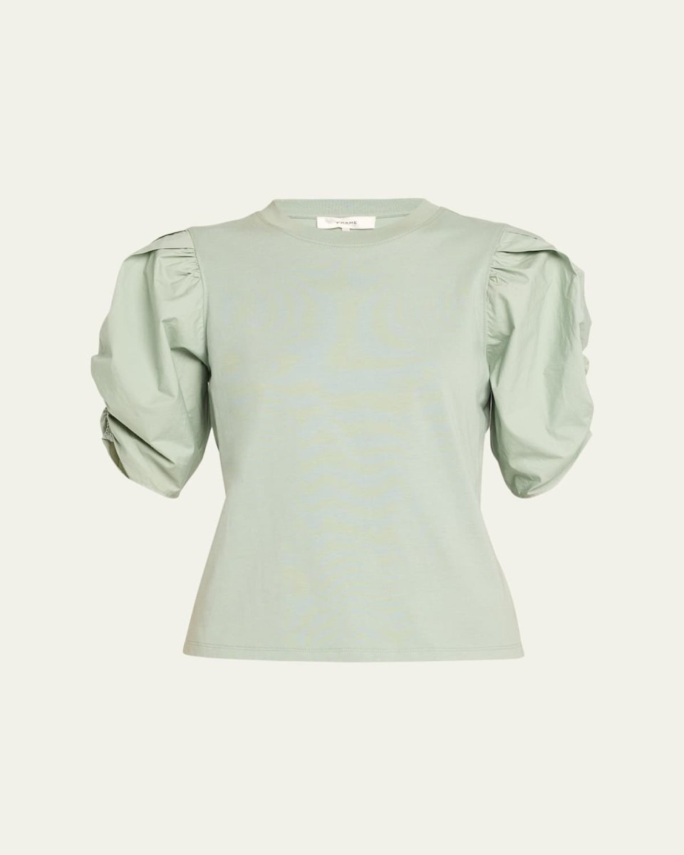Pleated Puff-Sleeve Tee
